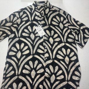 ZARA MENS Black and White Patterned Shirt